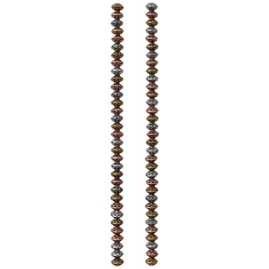 12 Pack: Carved Metal Rondelle Beads, 6mm by Bead Landing™